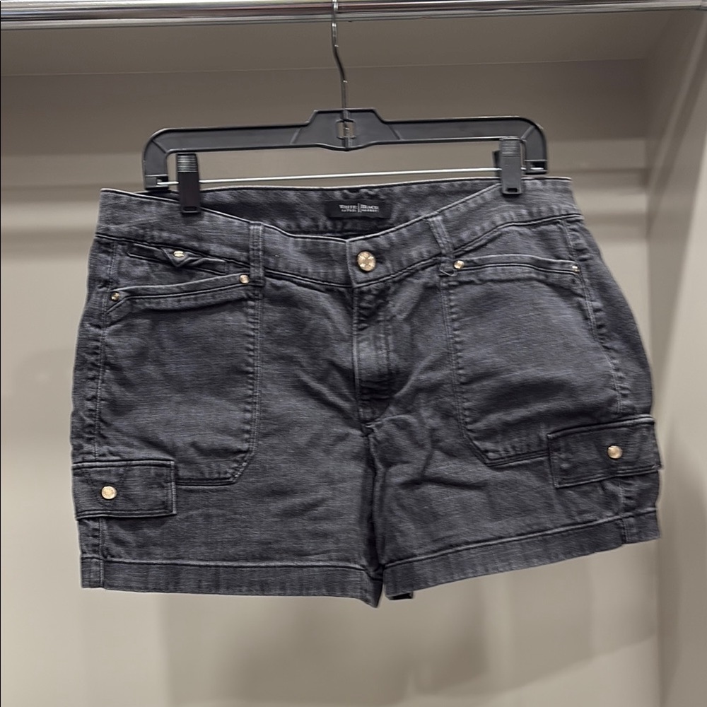 White House Black Market Gray Cargo Shorts with Frayed Hem